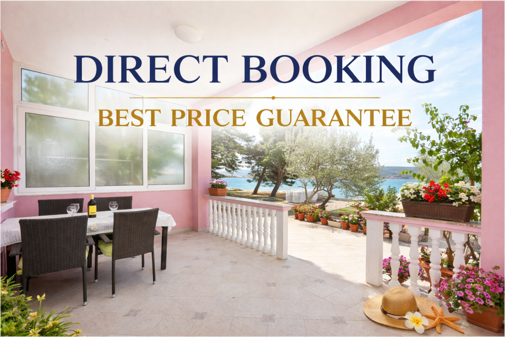 Villa Rajna Croatia direct booking best price guarantee – terrace apartment near beach in Seline Paklenica